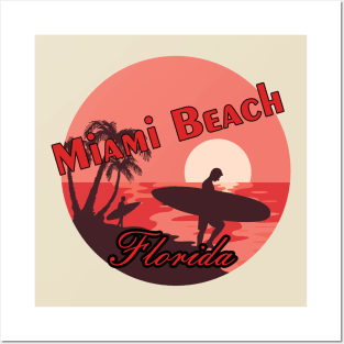 Miami Beach Florida Sunrise Graphic Design Posters and Art